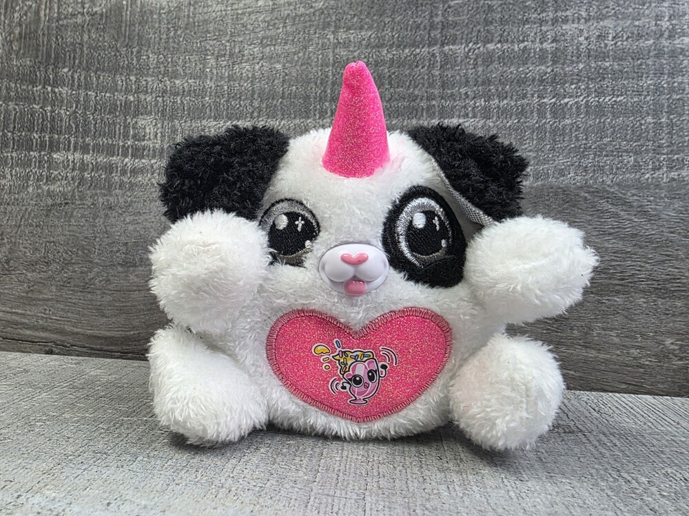 Rainbocorns NALA Dalmatian Sparkle Heart Surprise Pizza Dog Plush 5" Stuffed g61